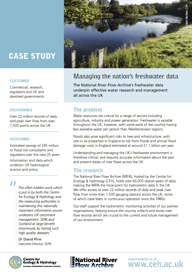 A Case Study detailing the National River Flow Archive