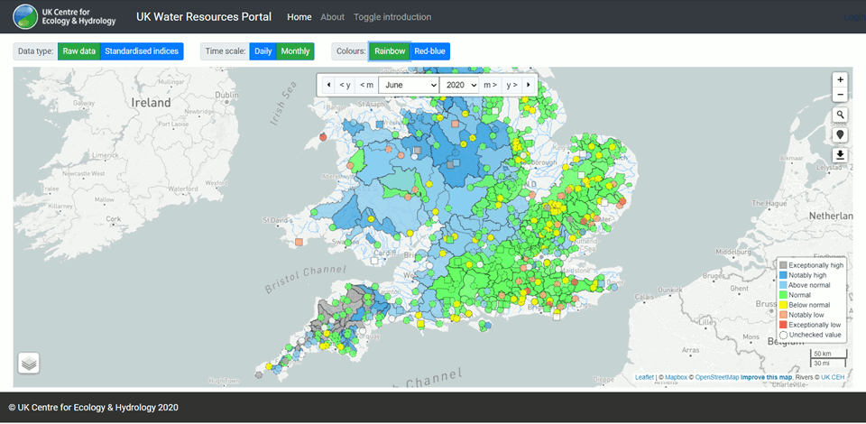 Animated screenshot of UKWRP showing  colour changing feature