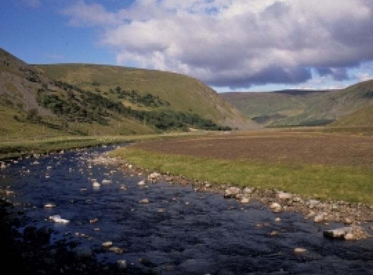 River and hills