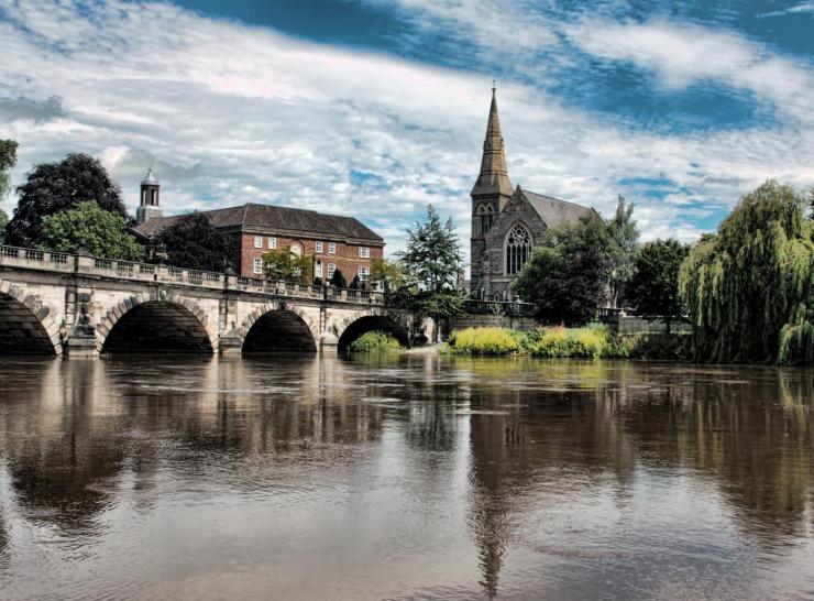 Bridge over river in Shrewsbury